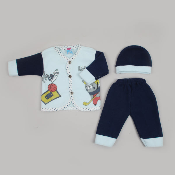 Newborn Boys Full Sleeves Suit - Light Blue