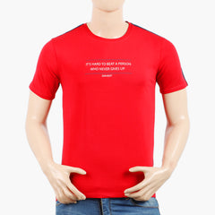 Eminent Men's Round Neck Half Sleeves Printed T-Shirt - Red