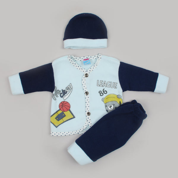 Newborn Boys Full Sleeves Suit - Light Blue