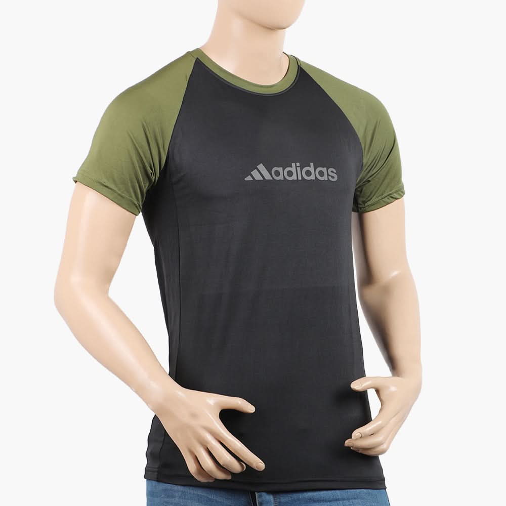 Men's Half Round Neck Half Sleeves T-Shirt - Black, Men's T-Shirts & Polos, Chase Value, Chase Value