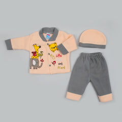 Newborn Boys Full Sleeves Suit - Peach