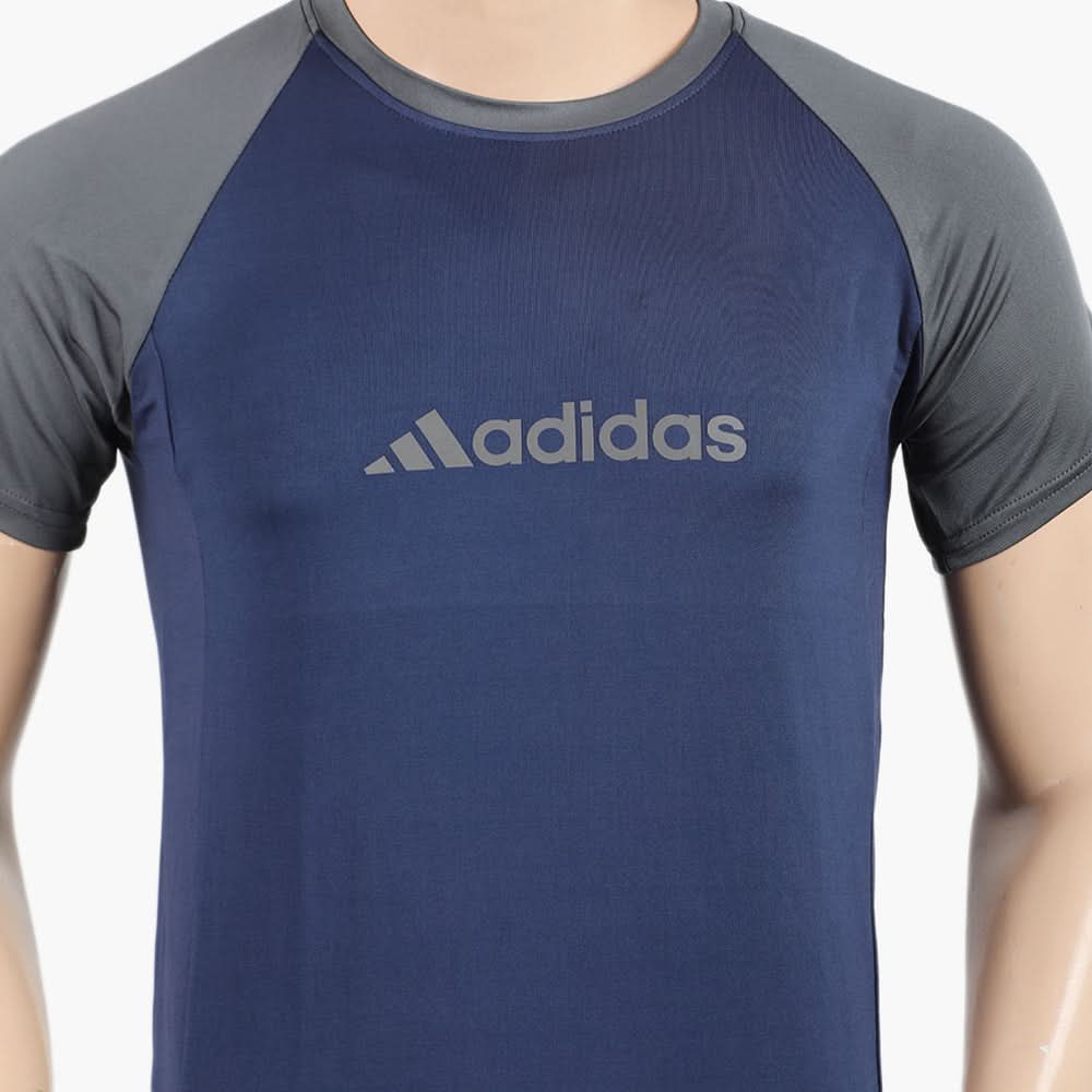 Men's Half Round Neck Half Sleeves T-Shirt - Navy Blue, Men's T-Shirts & Polos, Chase Value, Chase Value