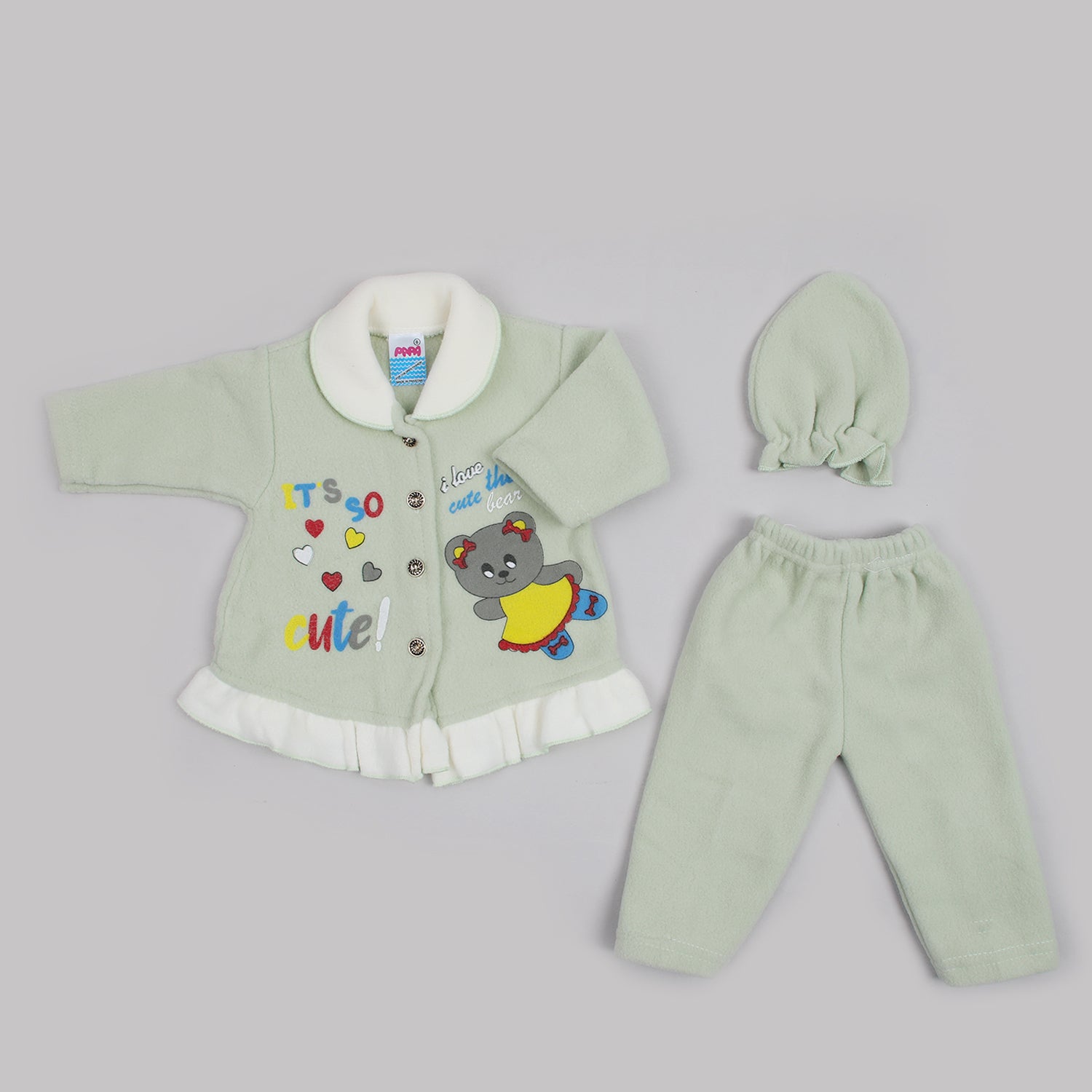 Newborn Girls Full Sleeves Suit - Sea Green, Newborn Girls Sets & Suits, Chase Value, Chase Value