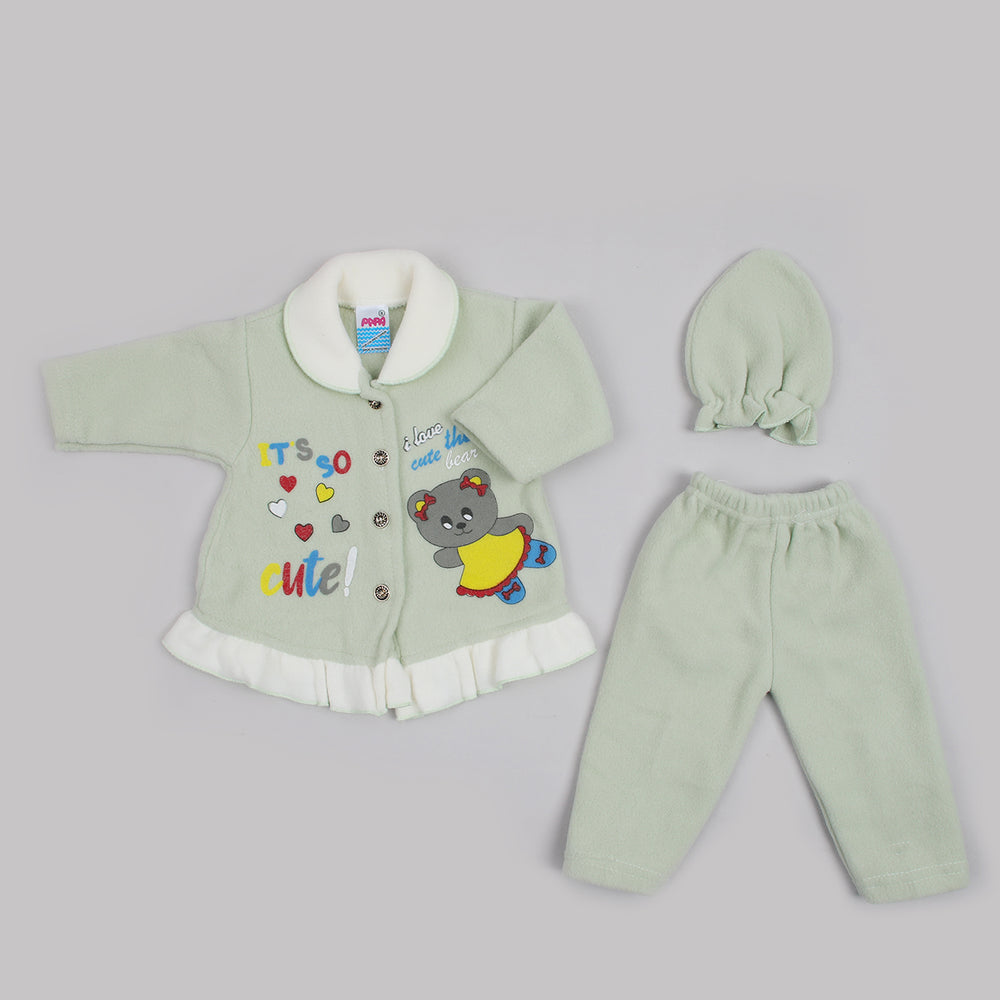 Newborn Girls Full Sleeves Suit - Sea Green, Newborn Girls Sets & Suits, Chase Value, Chase Value