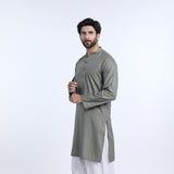 Men's Slim Fit Embroidered Kurta - Olive, Men's Kurtas, Chase Value, Chase Value