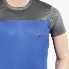 Men's Half Round Neck Half Sleeves T-Shirt - Blue