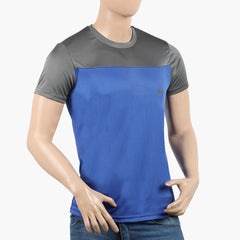 Men's Half Round Neck Half Sleeves T-Shirt - Blue