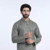 Men's Slim Fit Embroidered Kurta - Olive, Men's Kurtas, Chase Value, Chase Value