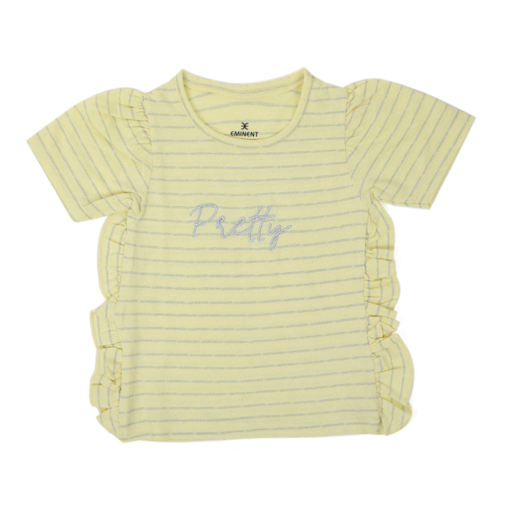 Eminent Girls Half Sleeves T-Shirt - Yellow, Girls T-Shirts, Eminent, Chase Value