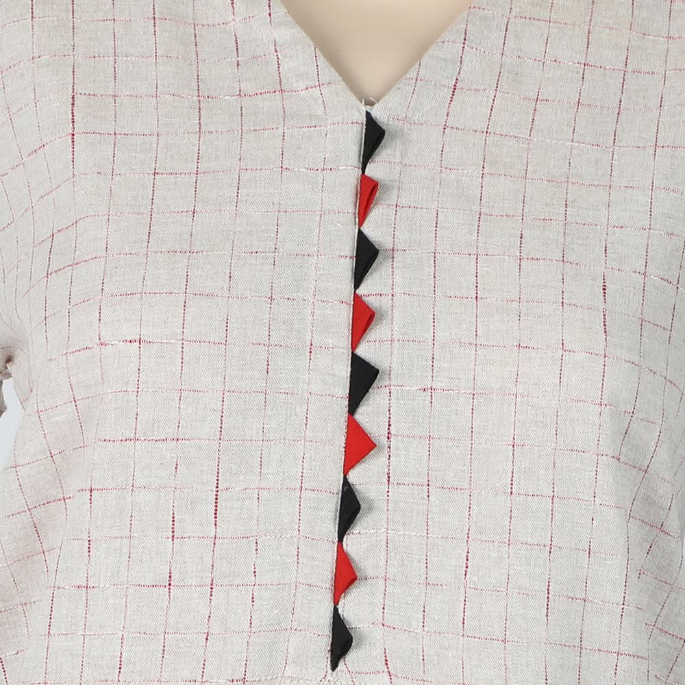 Women's Check Stitched 2Pcs Suit - Beige, Women Shalwar Suits, Chase Value, Chase Value