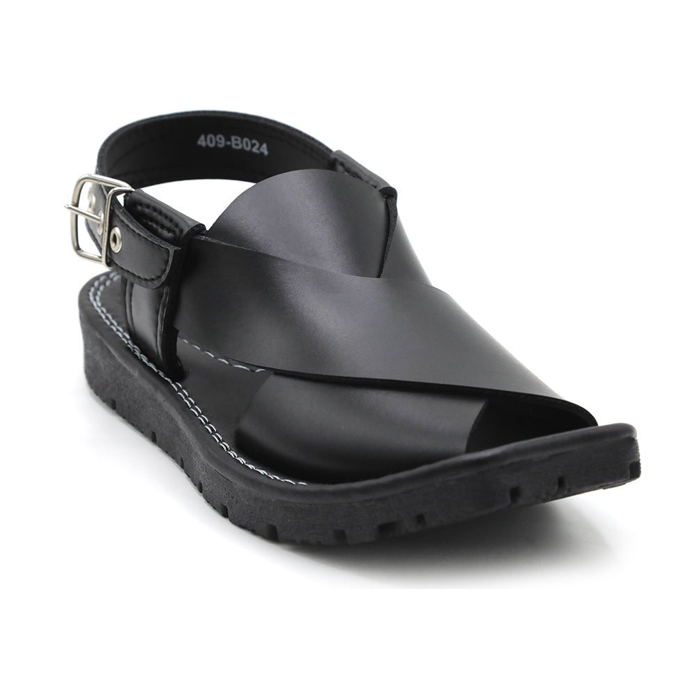 Boys Peshawari Sandal - Black, Boys Sandals, Chase Value, Chase Value