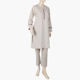 Women's Check Stitched 2Pcs Suit - Beige, Women Shalwar Suits, Chase Value, Chase Value