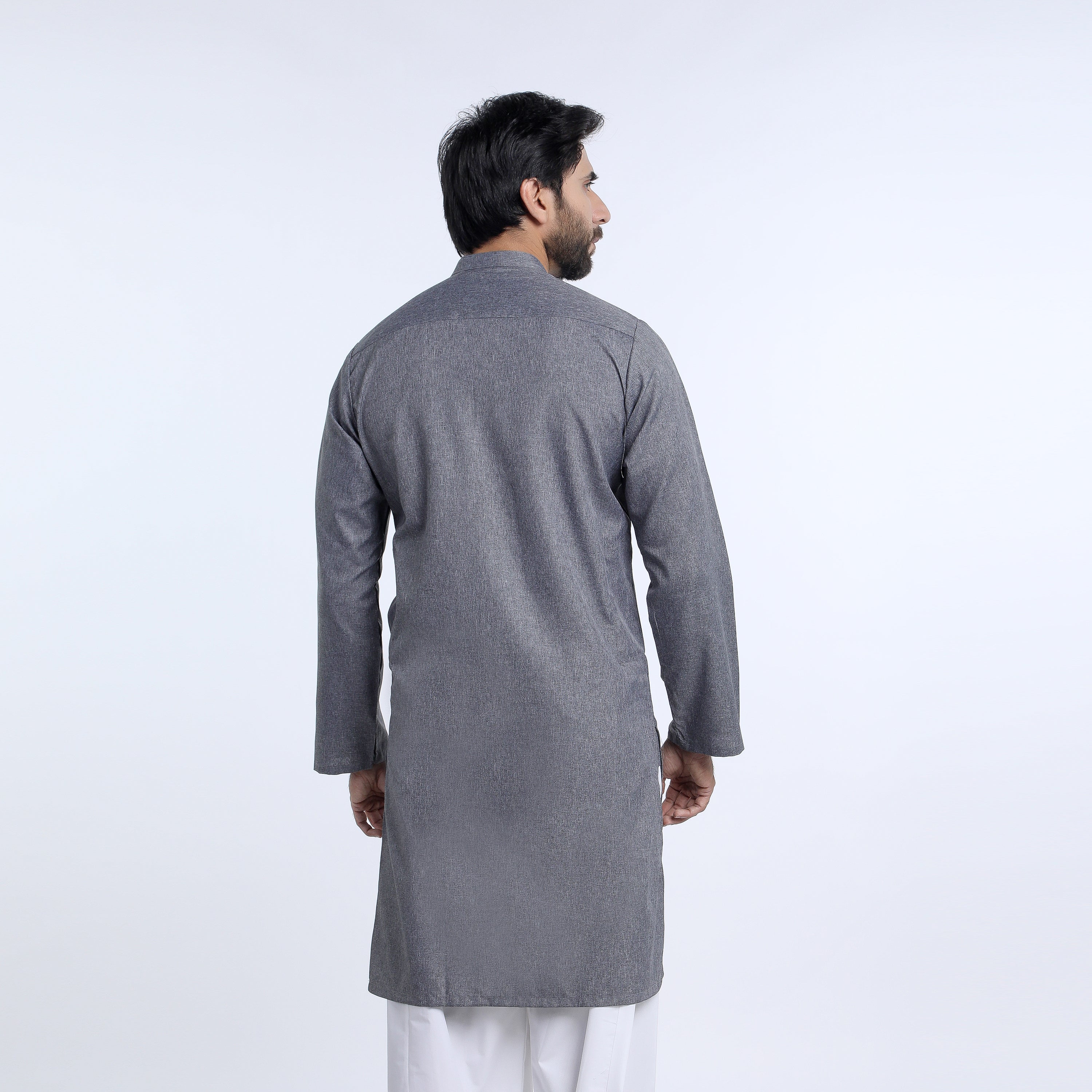 Mens Slim Fit kurta - Grey, Men's Kurtas, Chase Value, Chase Value