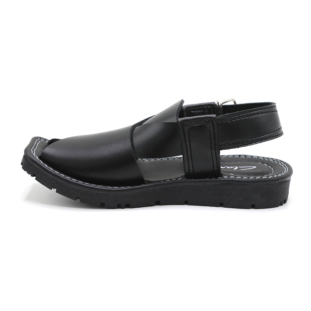 Boys Peshawari Sandal - Black, Boys Sandals, Chase Value, Chase Value