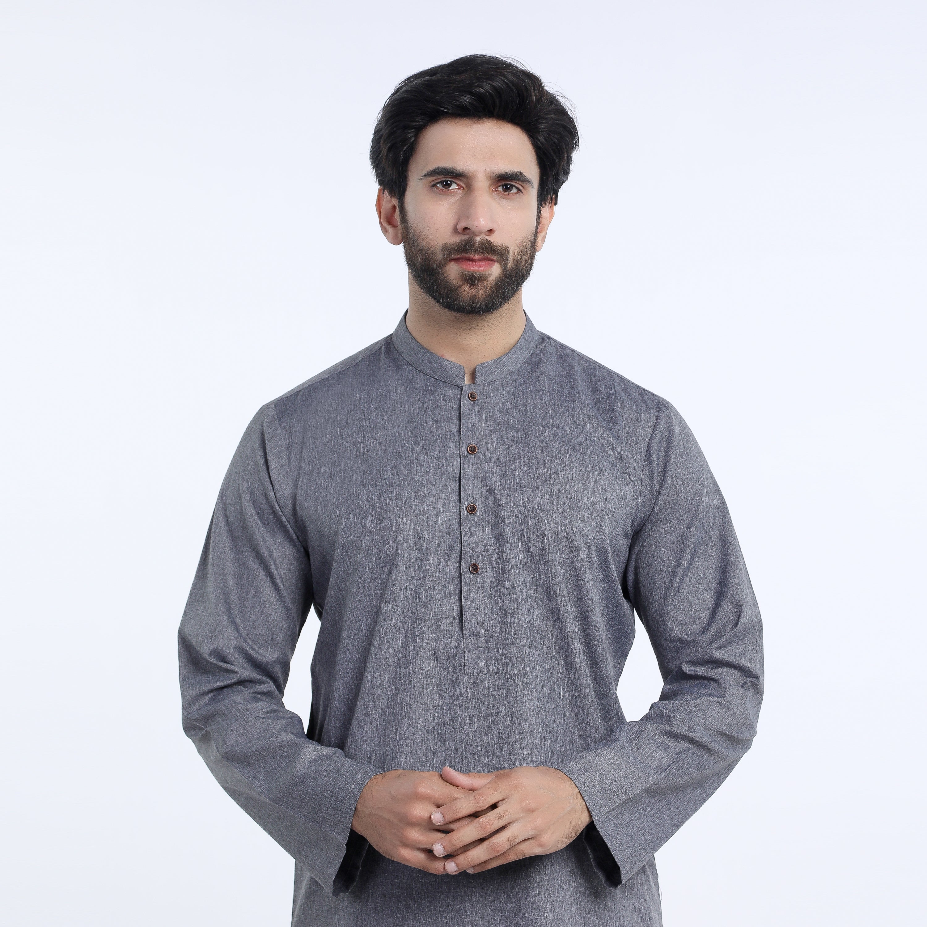 Mens Slim Fit kurta - Grey, Men's Kurtas, Chase Value, Chase Value