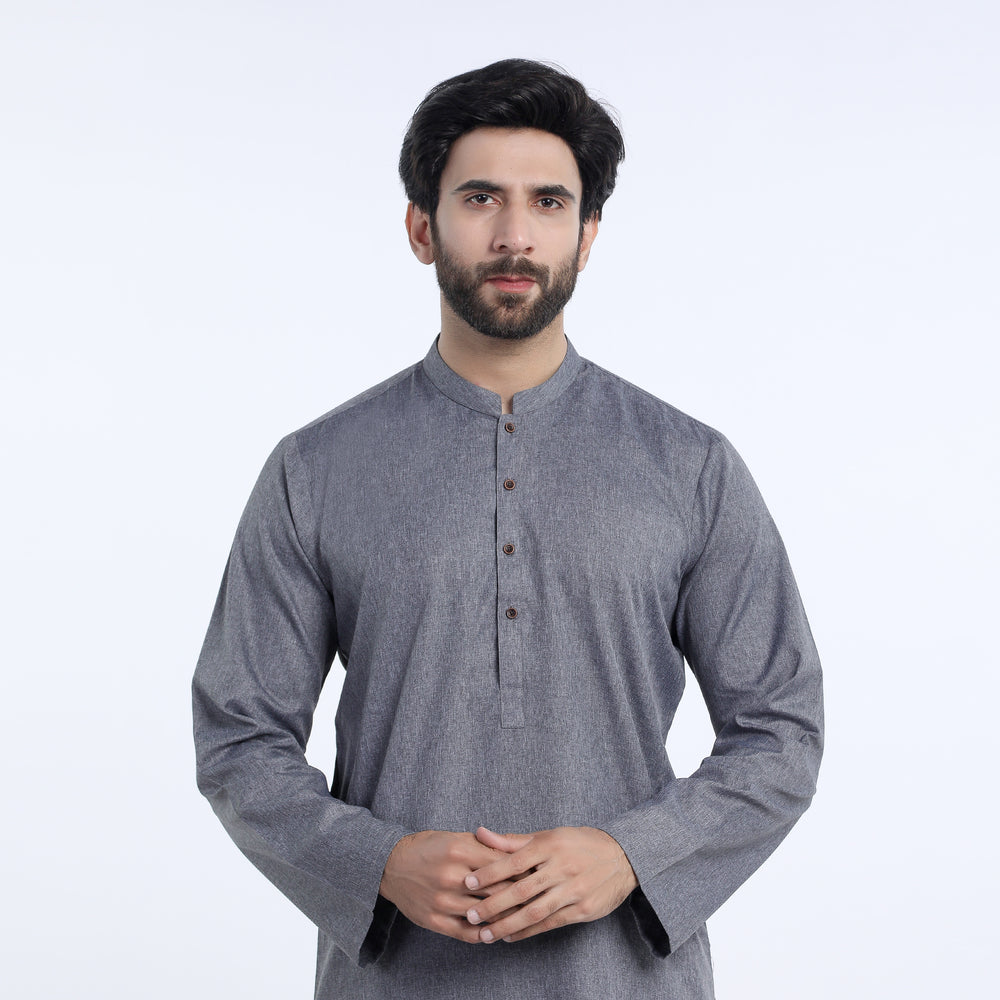 Mens Slim Fit kurta - Grey, Men's Kurtas, Chase Value, Chase Value