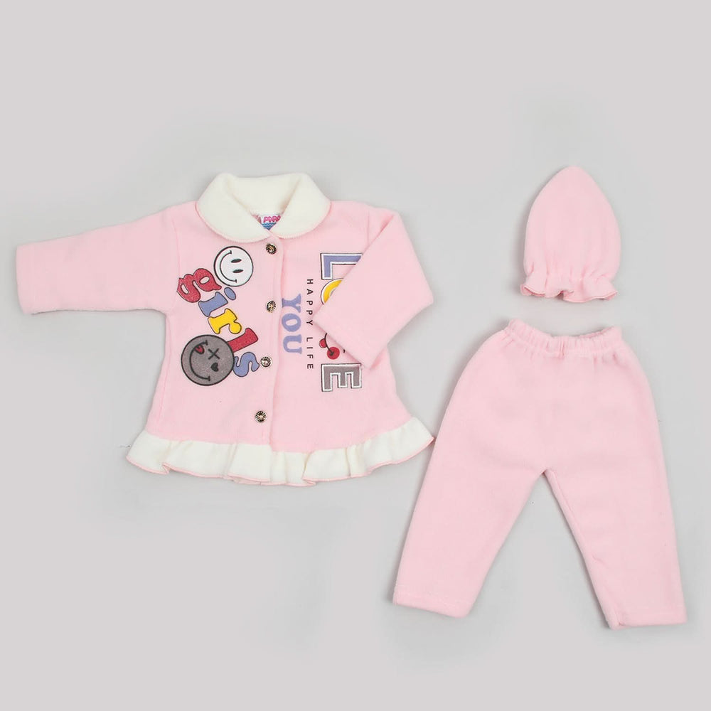 Newborn Girls Full Sleeves Suit - Baby Pink, Newborn Girls Sets & Suits, Chase Value, Chase Value