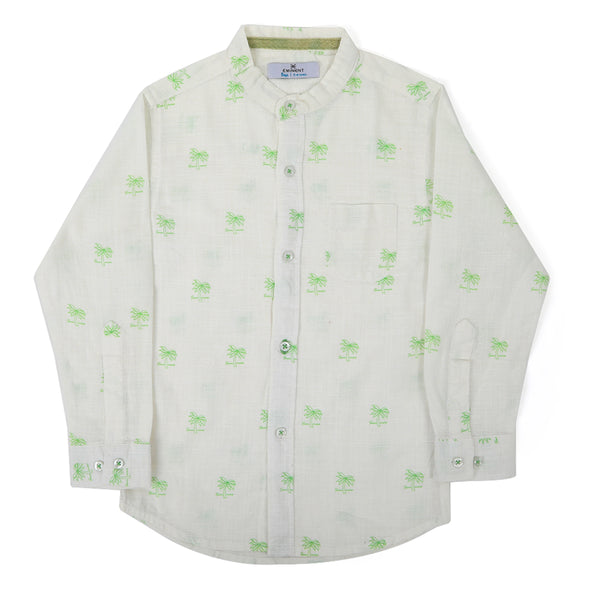 Eminent Boy Casual Printed Shirt - White