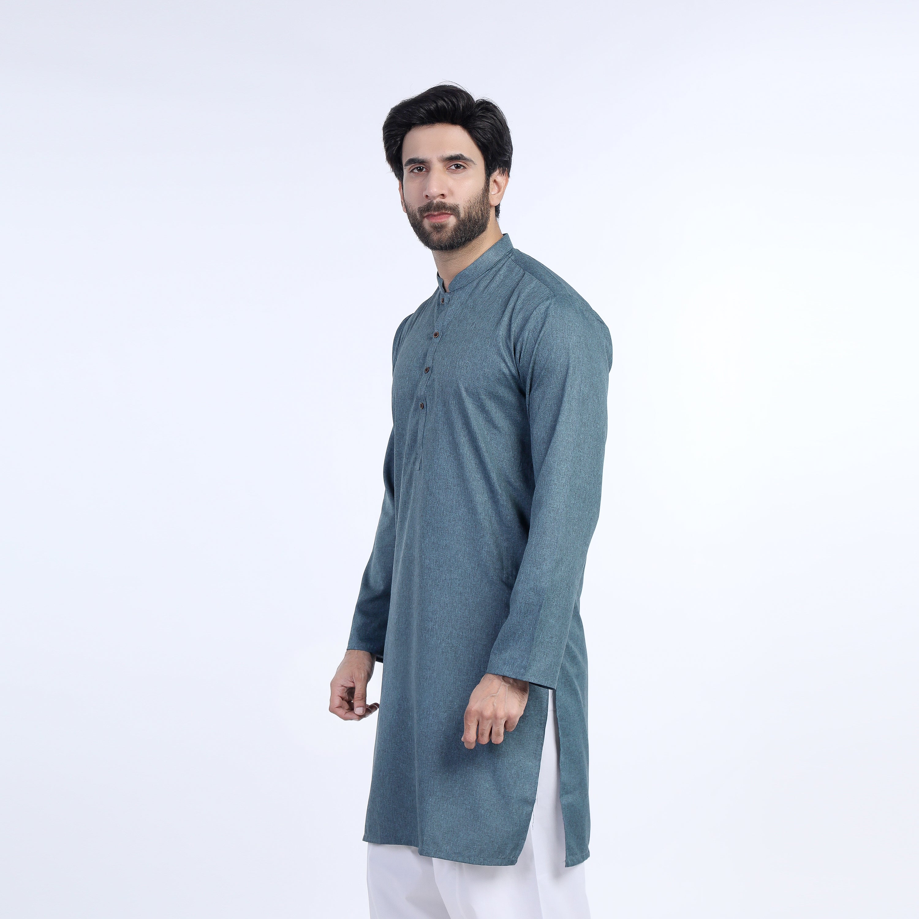 Mens Slim Fit kurta - Teal, Men's Kurtas, Chase Value, Chase Value