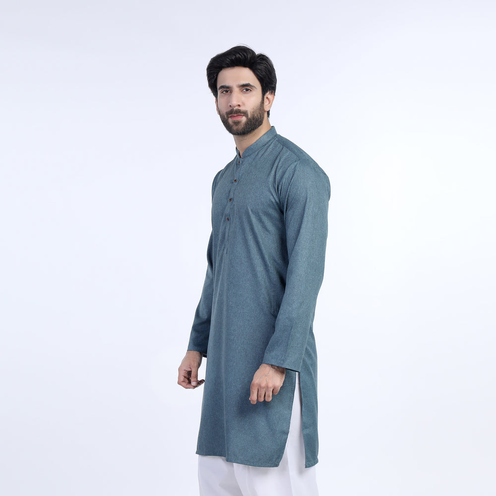 Mens Slim Fit kurta - Teal, Men's Kurtas, Chase Value, Chase Value