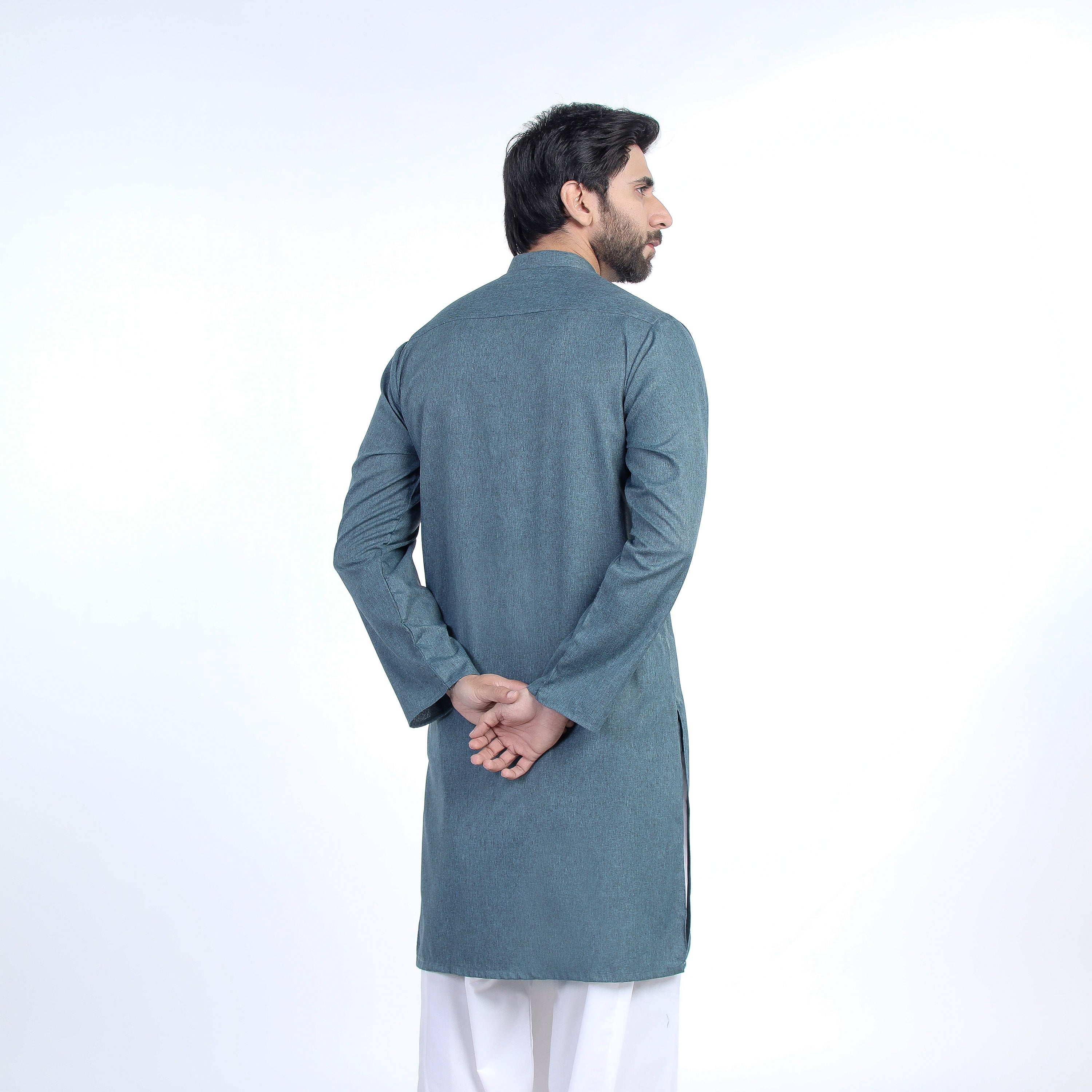 Mens Slim Fit kurta - Teal, Men's Kurtas, Chase Value, Chase Value