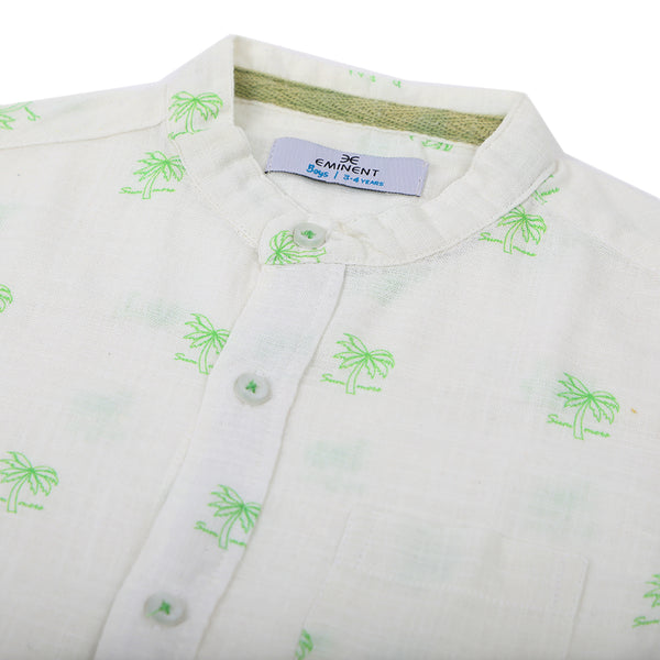 Eminent Boy Casual Printed Shirt - White