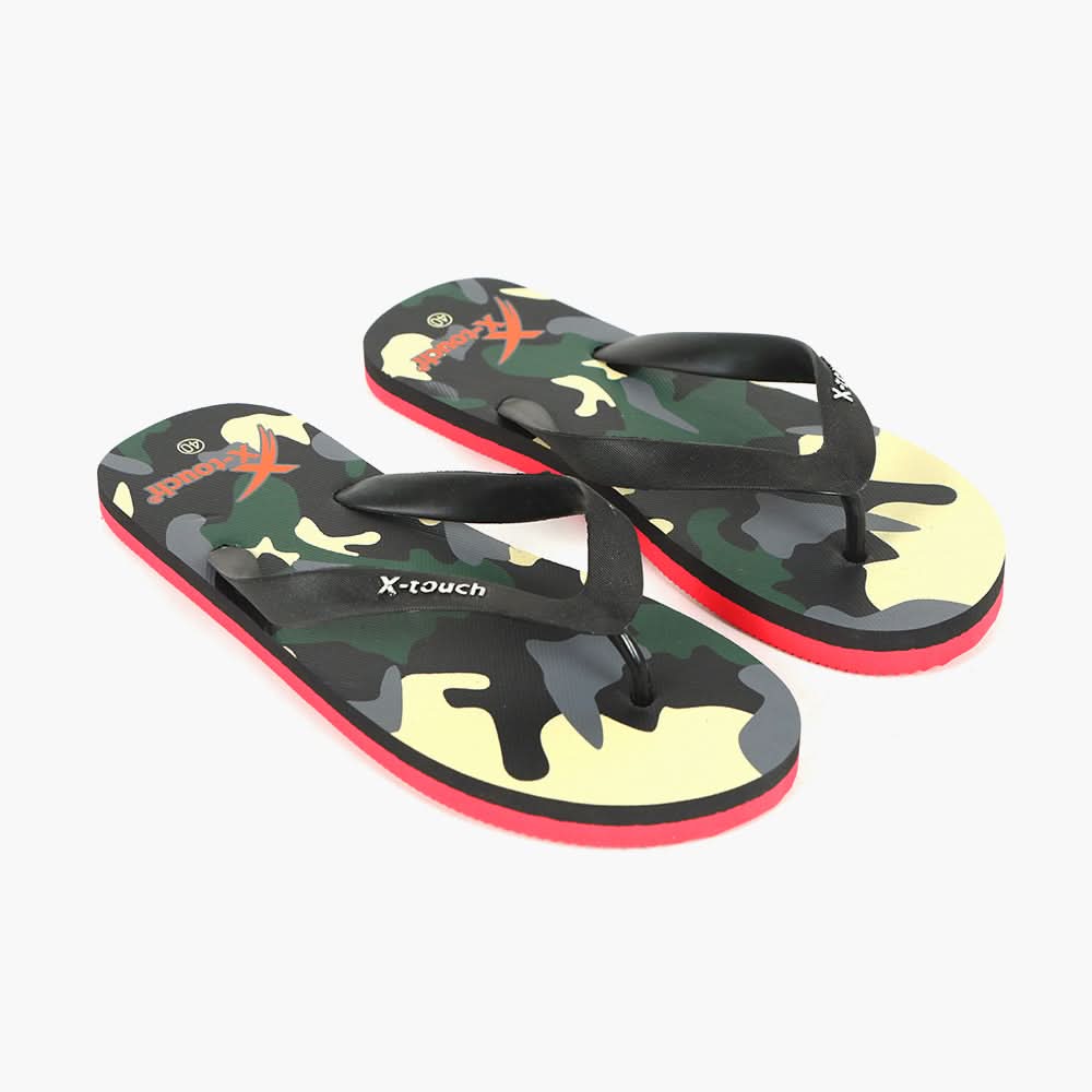 Men's Flip Flop Slippers - Green & Black, Men's Slippers, Chase Value, Chase Value