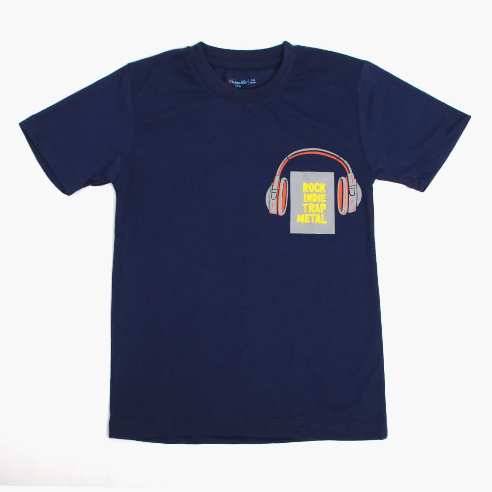 Boys Half Sleeves T-Shirt - Navy Blue, Boys T-Shirts, Chase Value, Chase Value