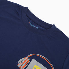 Boys Half Sleeves T-Shirt - Navy Blue