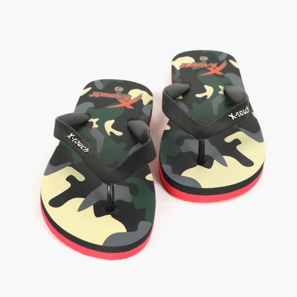 Men's Flip Flop Slippers - Green & Black, Men's Slippers, Chase Value, Chase Value