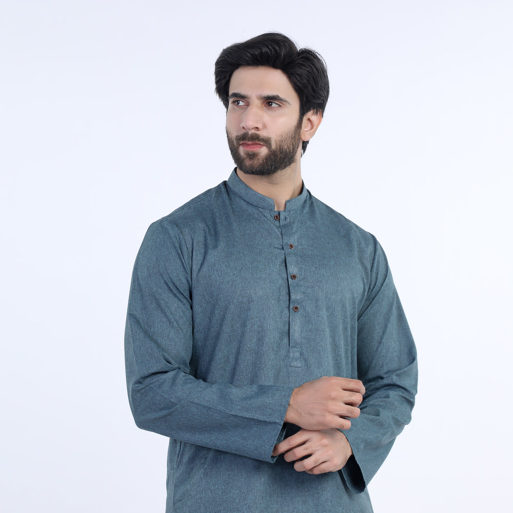 Mens Slim Fit kurta - Teal, Men's Kurtas, Chase Value, Chase Value