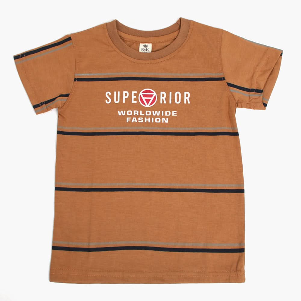 Boys Half Sleeves T-Shirt - Brown, Boys T-Shirts, Chase Value, Chase Value