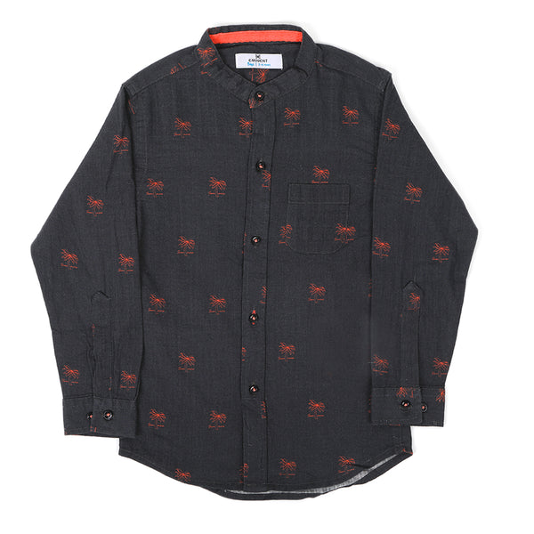 Eminent Boy Casual Printed Shirt - Black