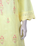 Women's 2pcs Stitched Embrioded Shalwar Suit - Light Yellow, Women Shalwar Suits, Chase Value, Chase Value