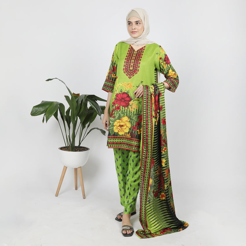 Women's Wash & Wear Unstitched 3pcs Suit - A42