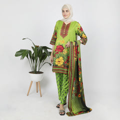 Women's Wash & Wear Unstitched 3pcs Suit - A42