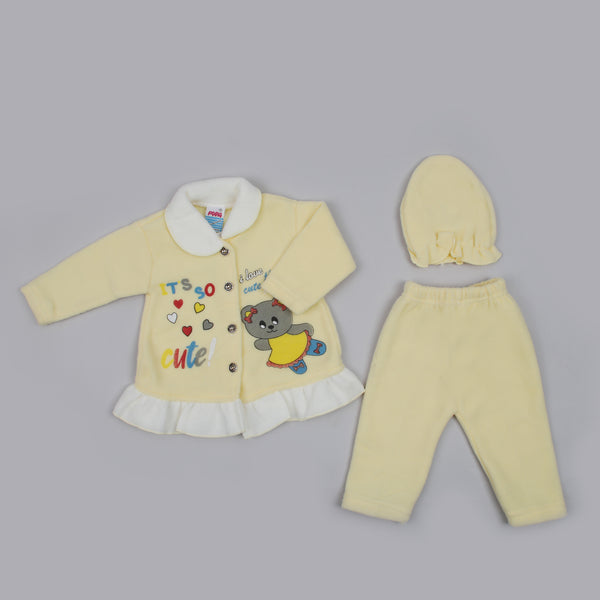 Newborn Girls Full Sleeves Suit - Yellow