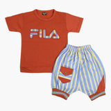 Boys Half Sleeves Suit - Rust, Boys Sets & Suits, Chase Value, Chase Value