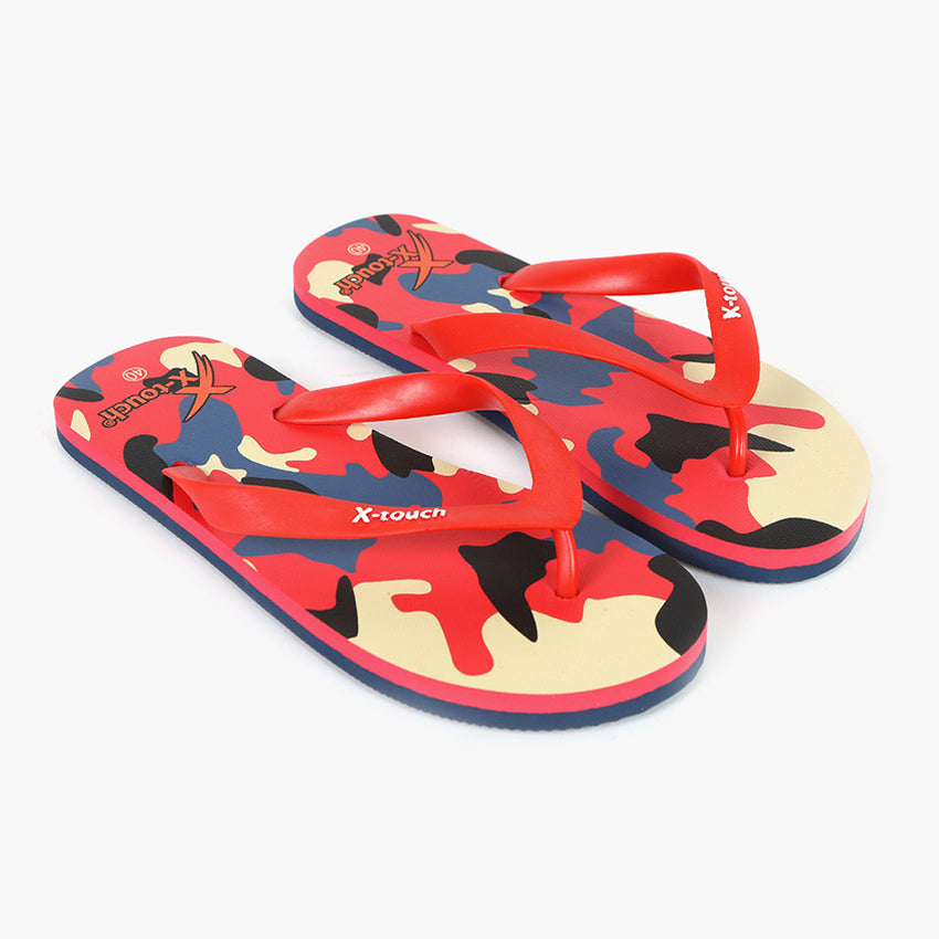 Men's Flip Flop Slippers - Red & Blue