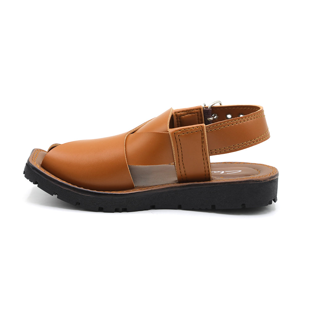 Boys Peshawari Sandal - Mustard, Boys Sandals, Chase Value, Chase Value
