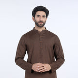 Men's Slim Fit Plain Kurta - Brown, Men's Kurtas, Chase Value, Chase Value