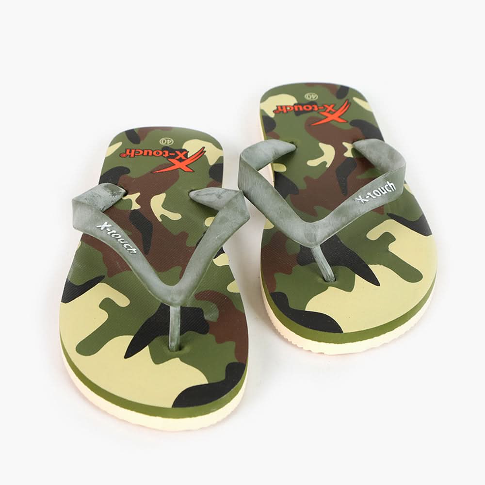 Men's Flip Flop Slippers - Brown & Green, Men's Slippers, Chase Value, Chase Value