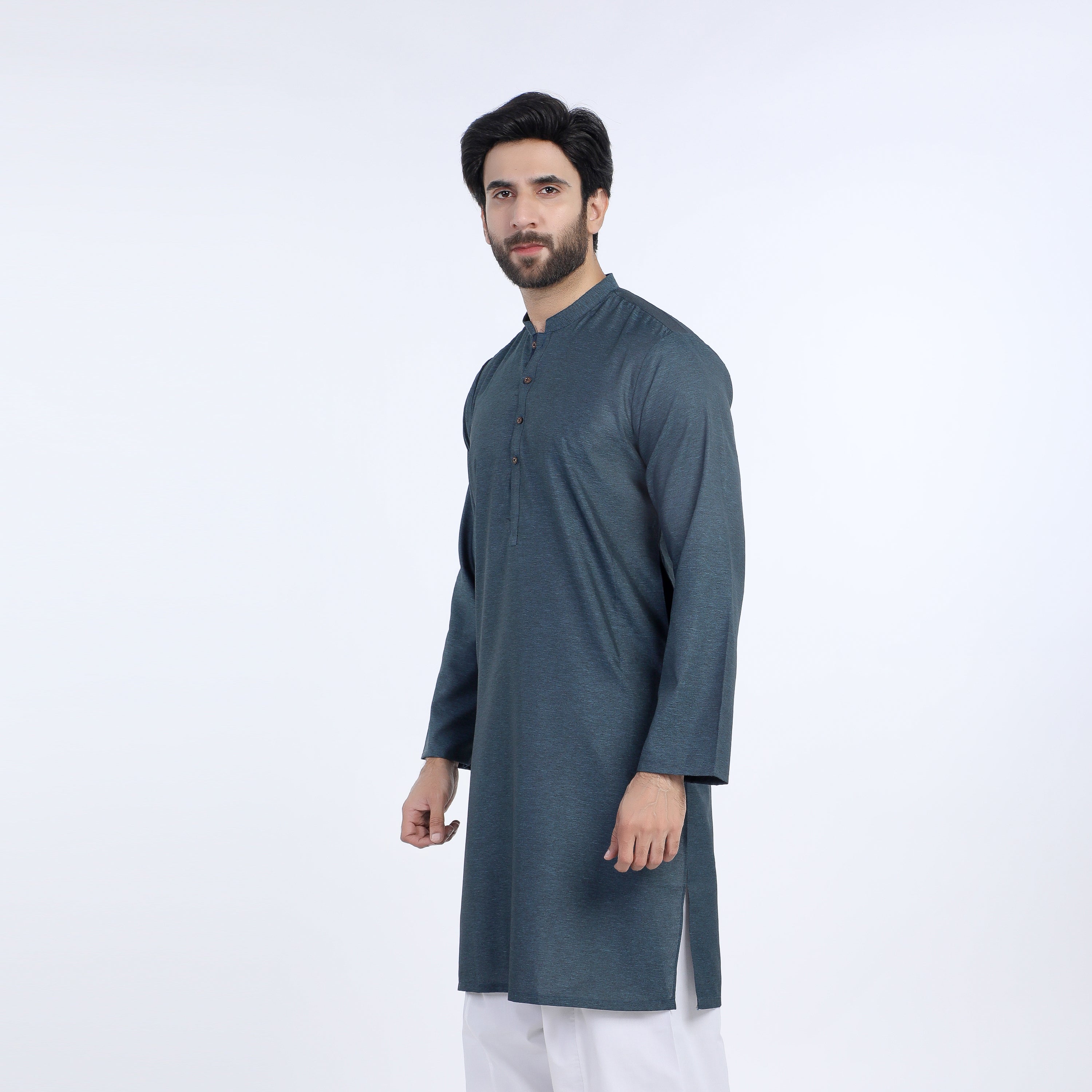Men's Slim Fit Kurta - Teal, Men's Kurtas, Chase Value, Chase Value