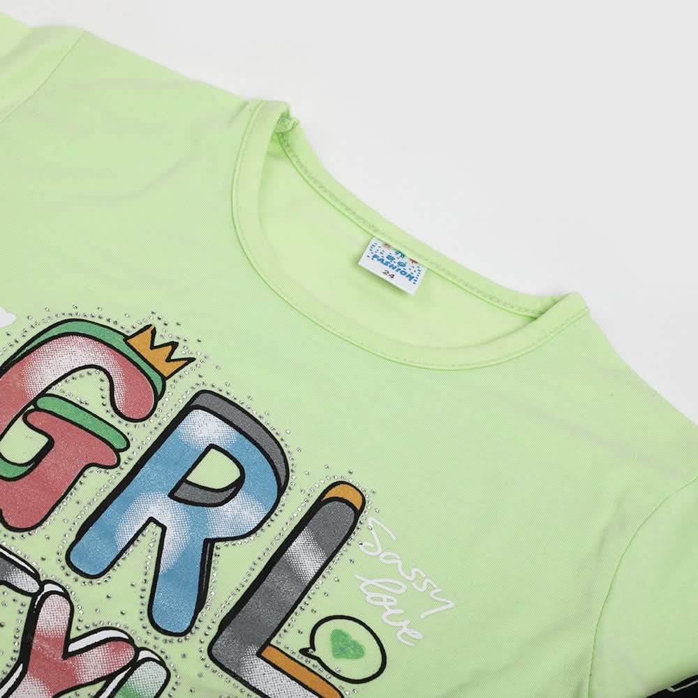 Girls Half Sleeves Suit - Green, Girls Suits, Chase Value, Chase Value