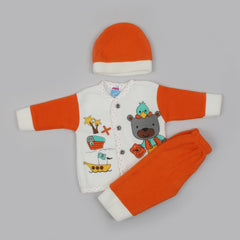 Newborn Boys Full Sleeves Suit - Orange