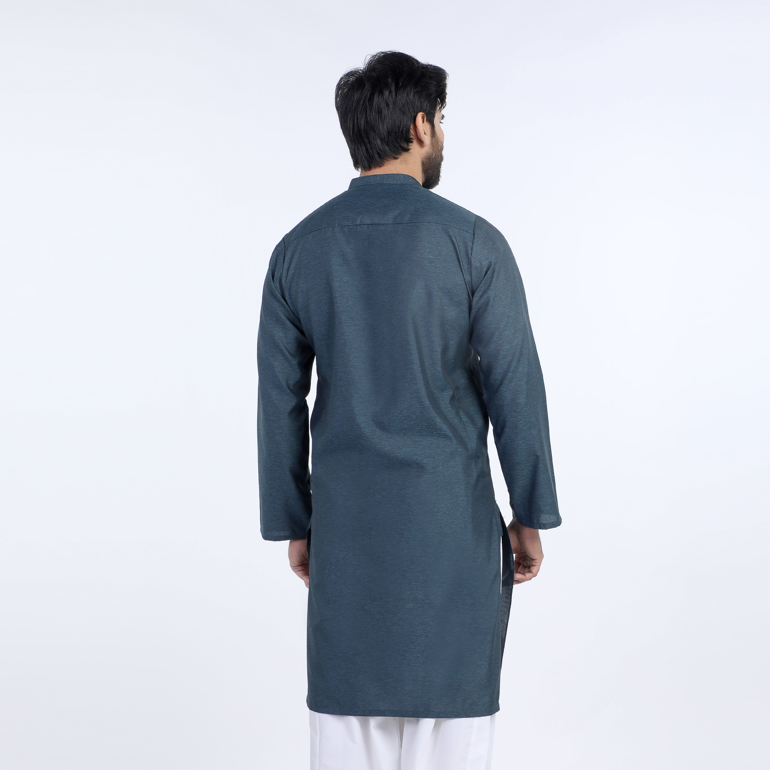 Men's Slim Fit Kurta - Teal, Men's Kurtas, Chase Value, Chase Value
