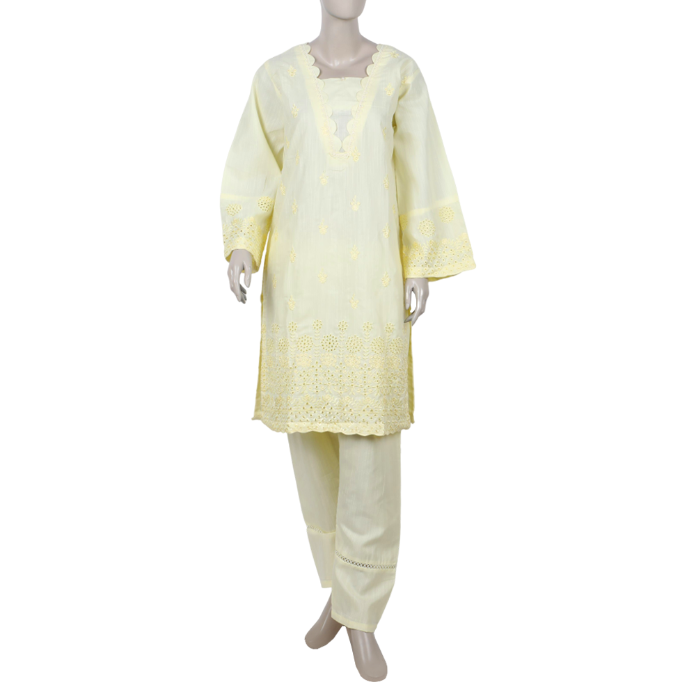 Women's 2pcs Stitched Embrioded Shalwar Suit - Boski, Women Shalwar Suits, Chase Value, Chase Value
