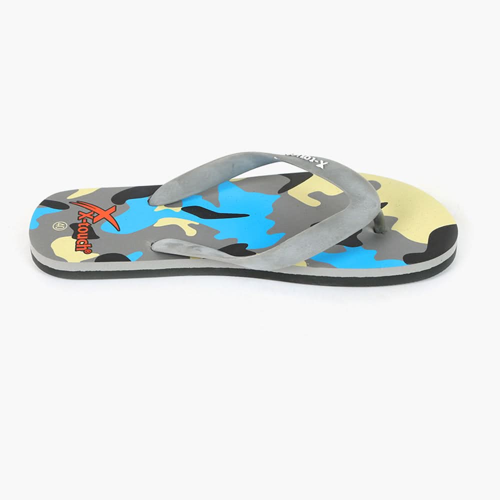 Men's Flip Flop Slippers - Grey & Blue, Men's Slippers, Chase Value, Chase Value