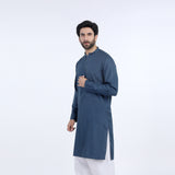 Men's Slim Fit Plain Kurta - Navy Blue, Men's Kurtas, Chase Value, Chase Value