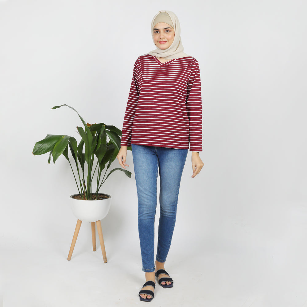 Women's Full Sleeves Top  - Maroon, Women T-Shirts & Tops, Chase Value, Chase Value